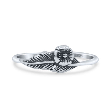 Dainty Leaf Flower Fashion Beautiful Statement Oxidized Ring Band Thumb Ring